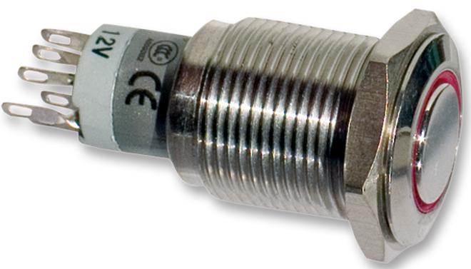 MP0045/1D2GN012 SWITCH, PUSHBUTTON, DPDT-2CO, 3A, 250V BULGIN LIMITED