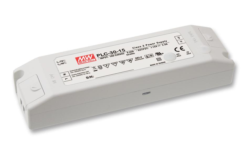 PLC-30-24 LED DRIVER, AC-DC, CC, 1.25A, 24V MEAN WELL