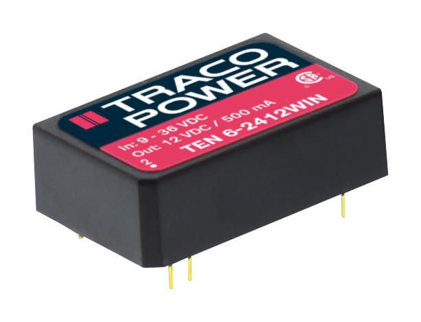 TEN 6-2412WIN DC/DC CONVERTER, 1 O/P, 0.5A, 12V TRACO POWER
