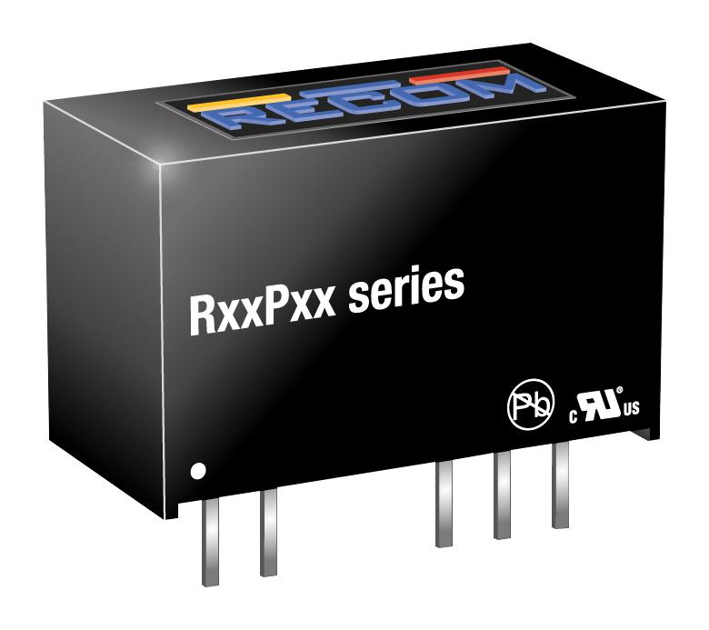 R12P05S DC-DC CONVERTER, 5V, 0.2A RECOM POWER