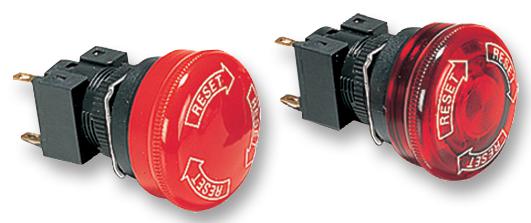 A165E-S-02 SWITCH, EMERGENCY STOP, DPST-NC, 250VAC OMRON