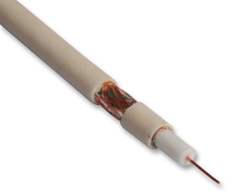 PP000830 CABLE, COAXIAL, 100M, WHITE, RG6, PVC MULTICOMP PRO