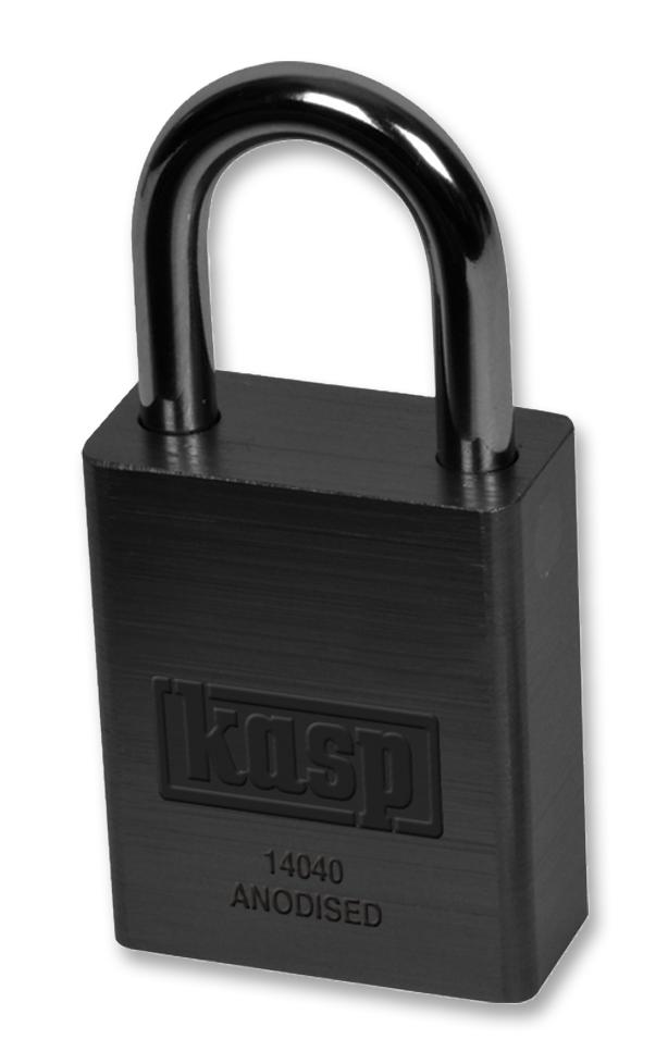 K14040BLAD PADLOCK, ALUMINIUM, 38MM, 25MM, BLACK KASP SECURITY
