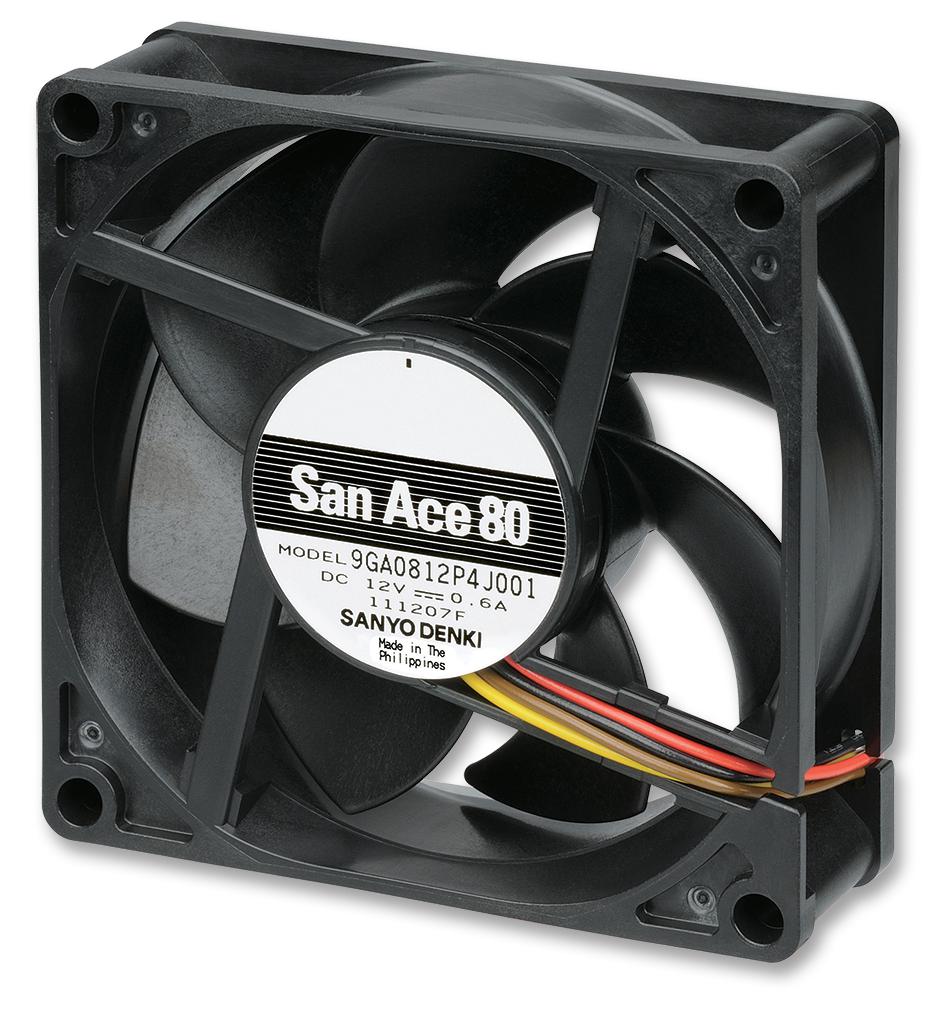 9GA0812P4J001 DC FAN, AXIAL, 80MM, 12VDC, 0.6A SANYO DENKI