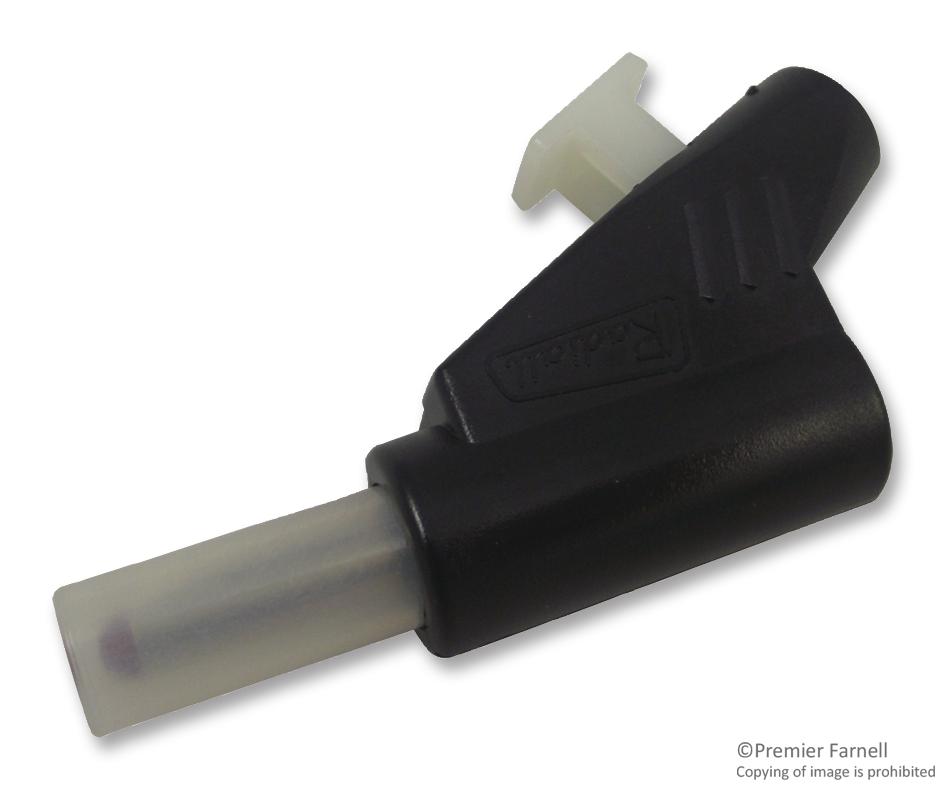 R941460600 BANANA PLUG, STACKABLE, 30A, BLACK RADIALL