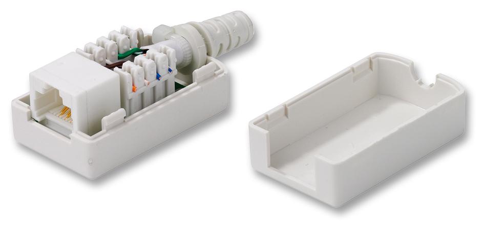 SILWH INLINE SOCKET, RJ45, 8P8C, CAT6, WHITE TUK
