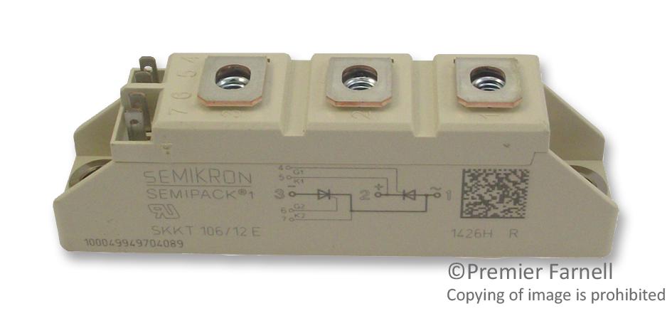 SKKT 106/12 E THYRISTOR MODULE, 106A, 1.2KV SEMIKRON