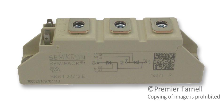 SKKT 27/12 E THYRISTOR MODULE, 25A, 1.2KV SEMIKRON