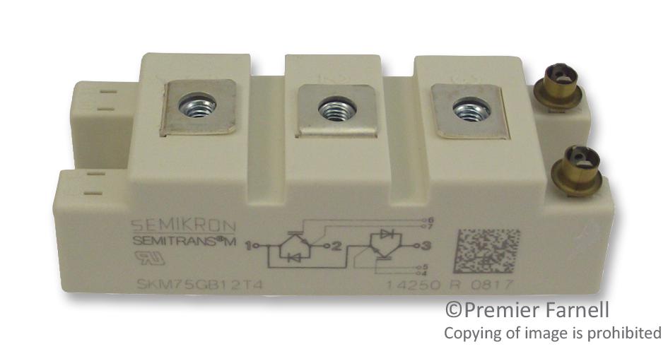 SKM75GB12T4 IGBT MODULE, DUAL N CH, 1.2KV, 115A SEMIKRON