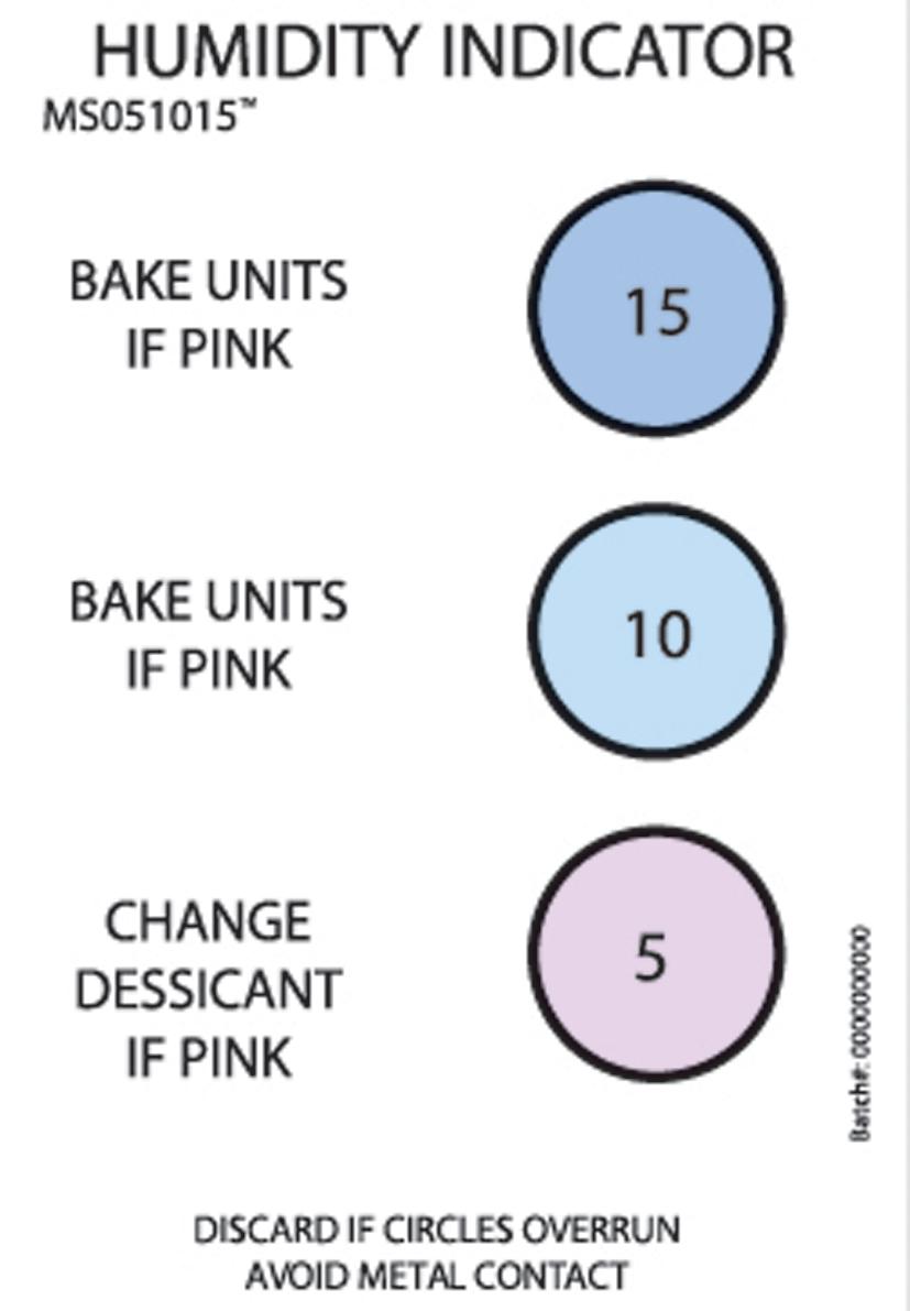 MC3090069 HUMIDITY INDICATOR, CARD, 3-SPOT, PK125 MULTICOMP