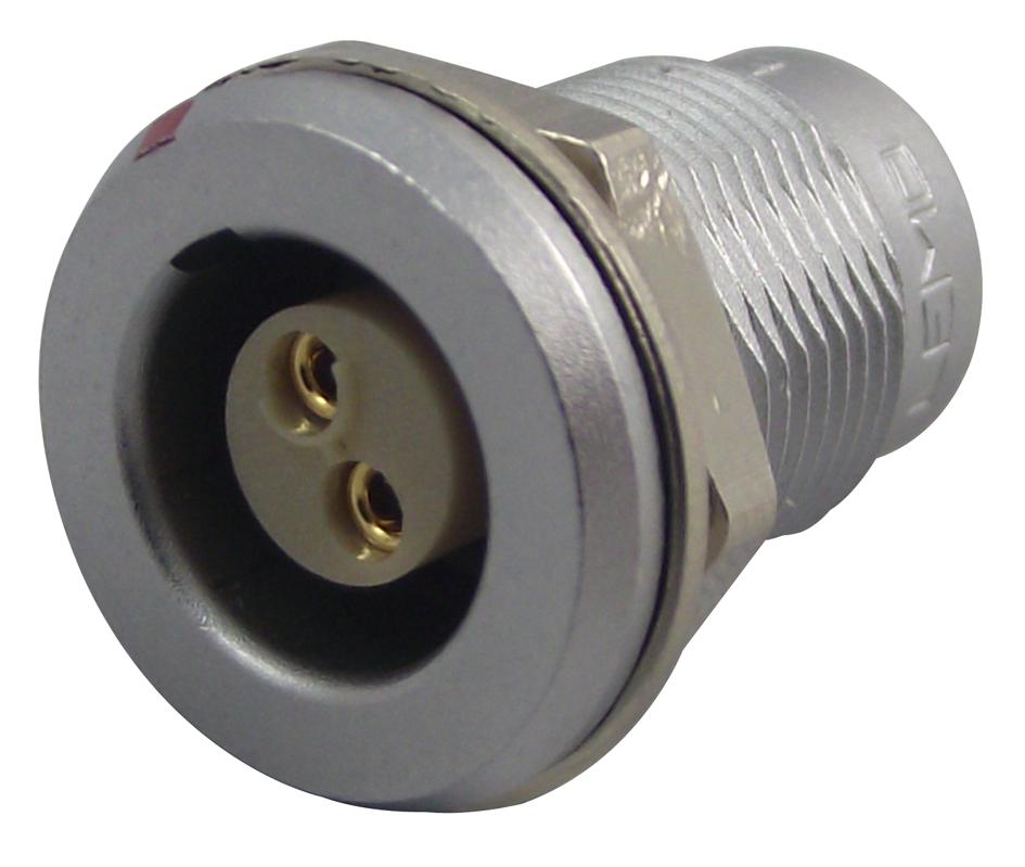 EGG.0T.302.CLL CIRCULAR CONNECTOR, RCPT, 2POS, PANEL LEMO