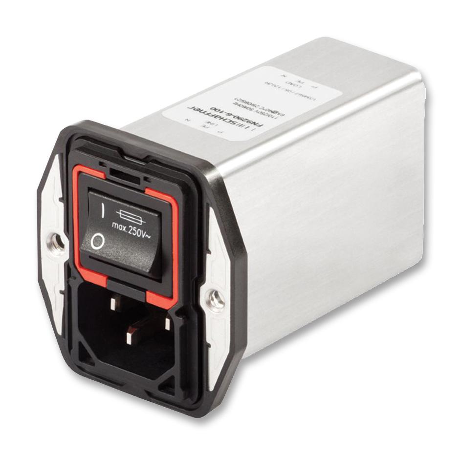 FN9280E-6-100 PEM FILTER 6A EARTH CHOKE PUSH TERMINAL SCHAFFNER