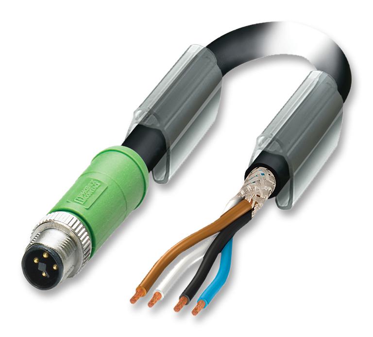 SAC-4P-MST/ 1,5-PUR SH SCO SENSOR LEAD, M12 PLUG, 4POS, BLACK PHOENIX CONTACT