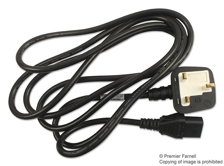 17962 POWER CORD, BS 1363 -IEC C13, 8.202FT VOLEX