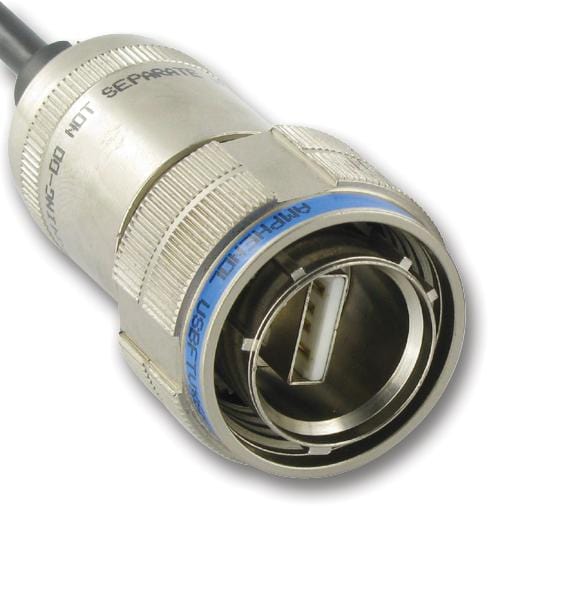 USBFTV6N SEALED USB, 2.0 TYPE A, PLUG, IP68 AMPHENOL SOCAPEX