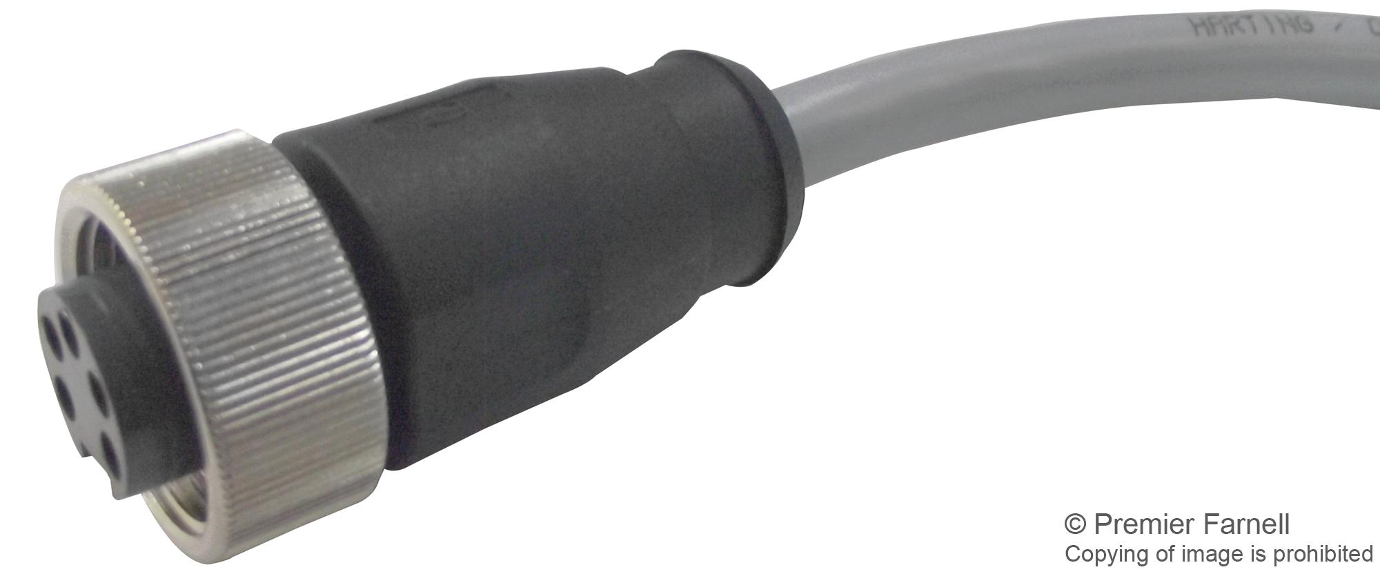 21 34 970 0597 015 SENSOR CORD, 4P+PE, 7/8" RCPT-FREE END HARTING