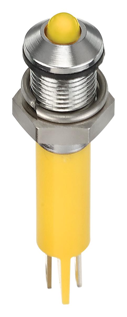 Q6P1CXXY24E LED INDICATOR, PANEL, 6MM, YELLOW, 24VDC APEM