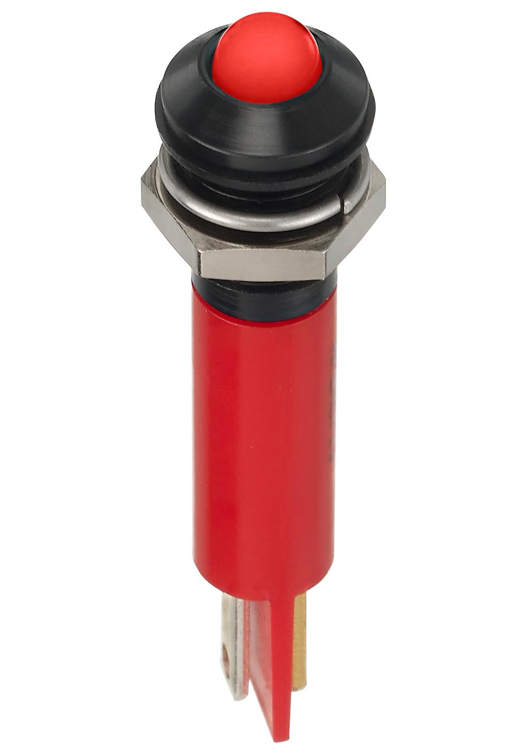 Q8P1BXXR24E LED INDICATOR, PANEL, 8MM, RED, 24VDC APEM