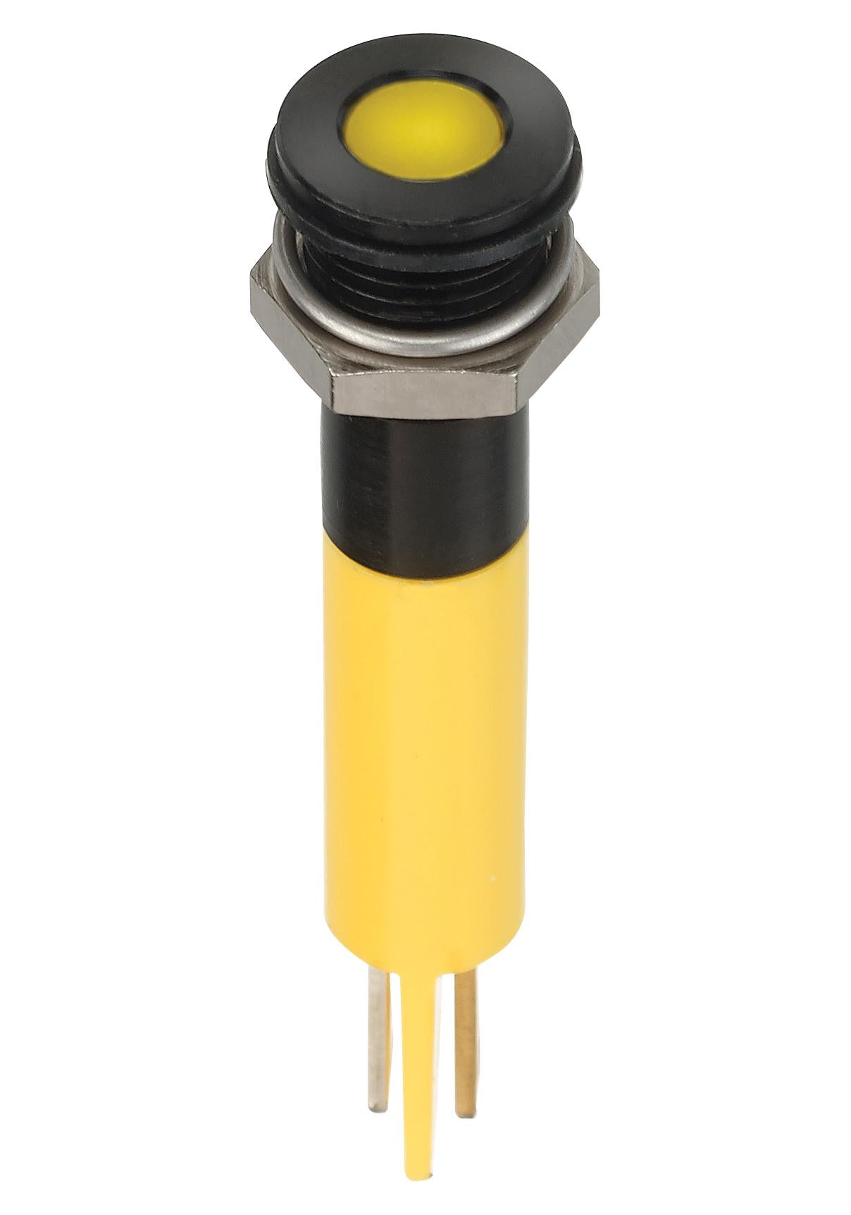 Q8F1BXXY24E LED INDICATOR, PANEL, 8MM, YELLOW, 24VDC APEM