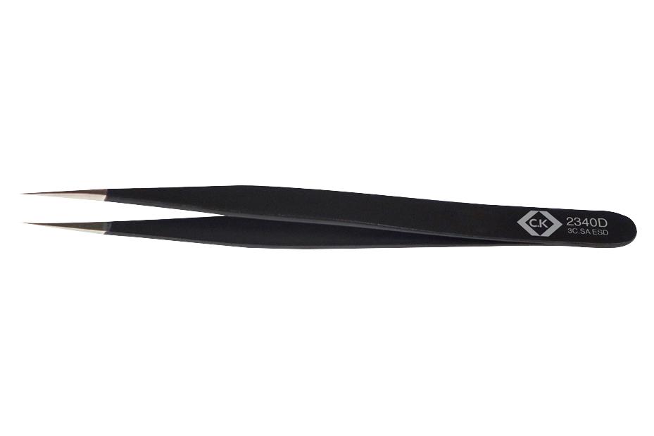 T2340D ESD TWEEZER, FINE/SHARP TIP, 110MM CK TOOLS