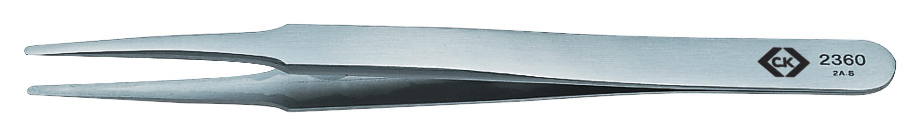 T2360 PRECISION TWEEZER, FLAT ROUND TIP, 120MM CK TOOLS