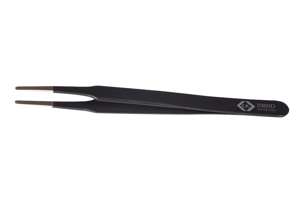 T2360D ESD TWEEZER, FLAT ROUND TIP, 123MM CK TOOLS