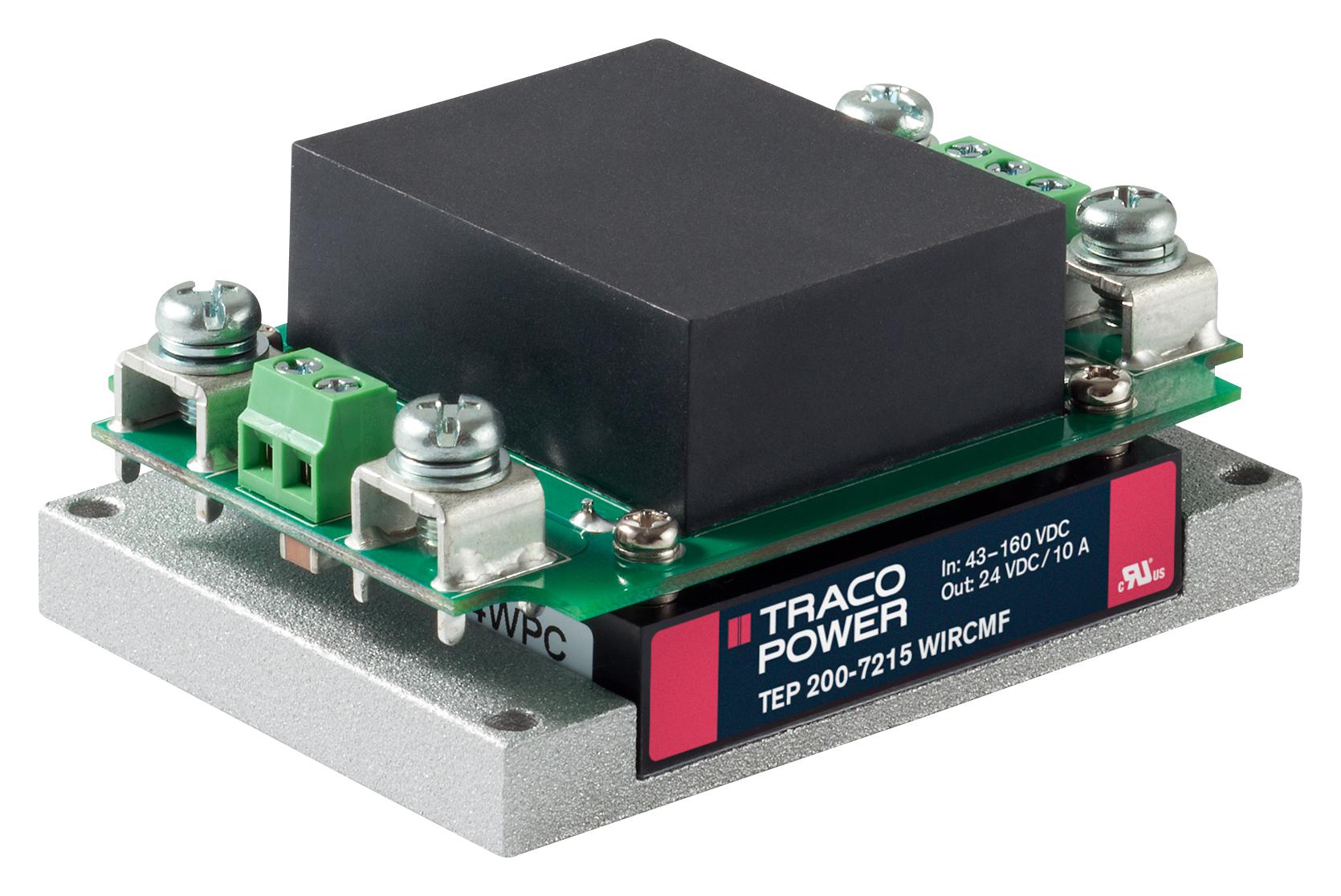 TEP 200-4812WIRCMF DC-DC CONVERTER, 1 O/P, 12V, 18A TRACO POWER