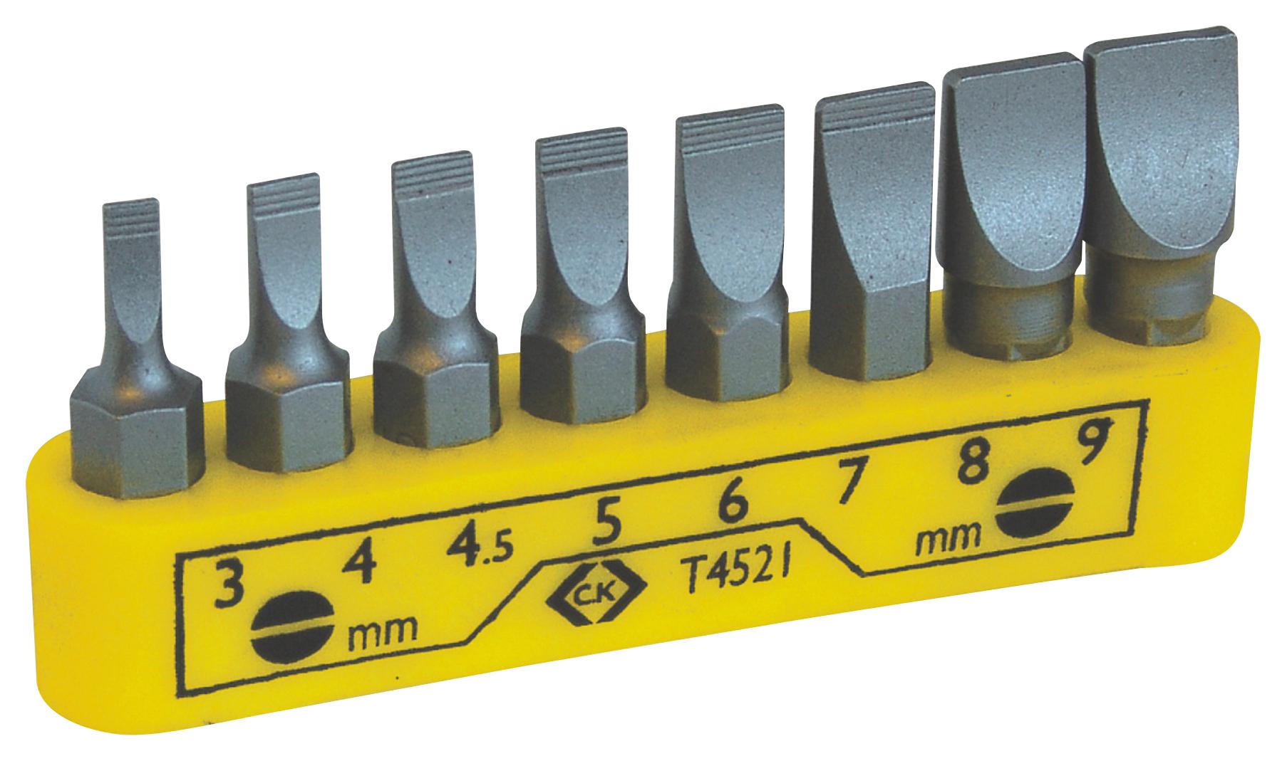 T4521 SLOTTED SCREWDRIVER BIT CLIP SET, 8 PCS CK TOOLS