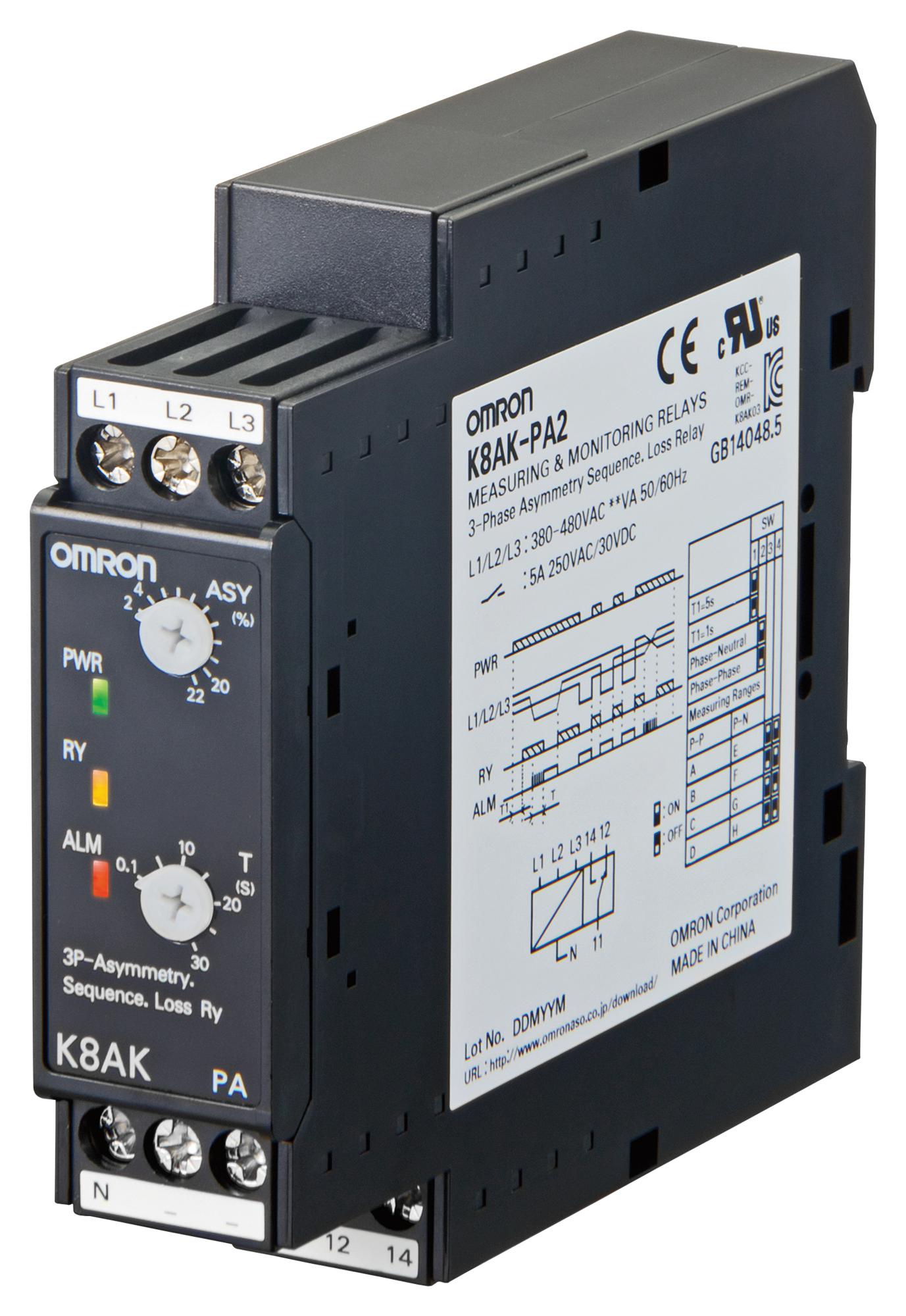 K8AKLS124VACDC LEVEL CTRL, 10S, 24V, DIN RAIL OMRON