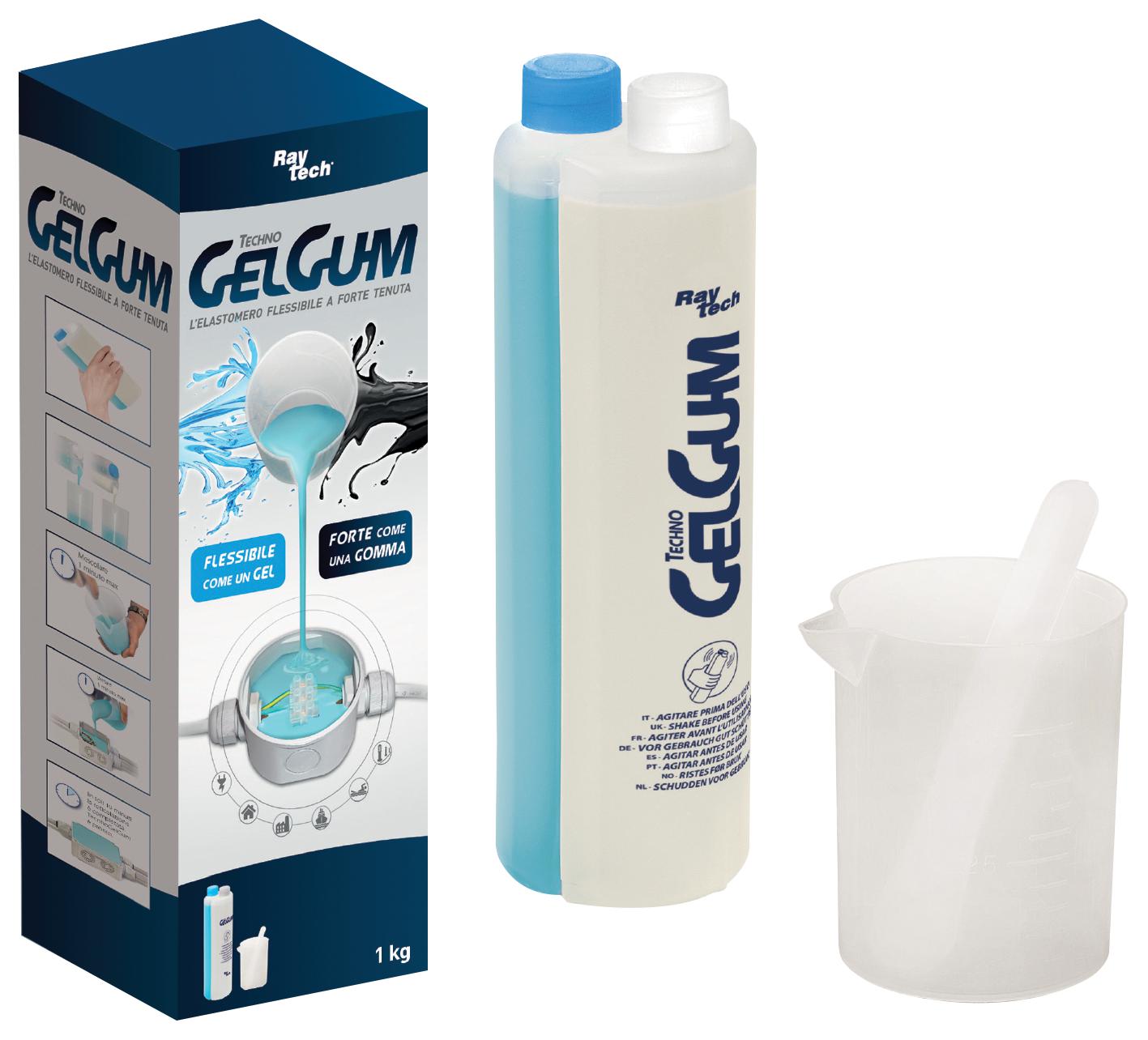 TECHNO GEL GUM POTTING COMPOUND, BOTTLE, 1LT, BLUE RAYTECH