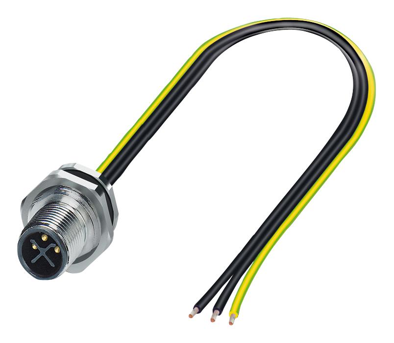 1411653 SENS CORD, 2P+PE, M12 PLG-FREE END, 0.5M PHOENIX CONTACT