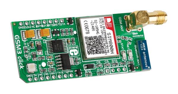 MIKROE-1720 ADD-ON BOARD, GSM3 CLICK MIKROELEKTRONIKA