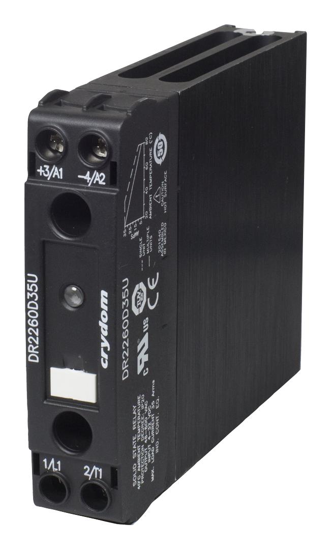 DR2260A20U SSR, 48-600VAC, 20A, DIN RAIL SENSATA/CRYDOM