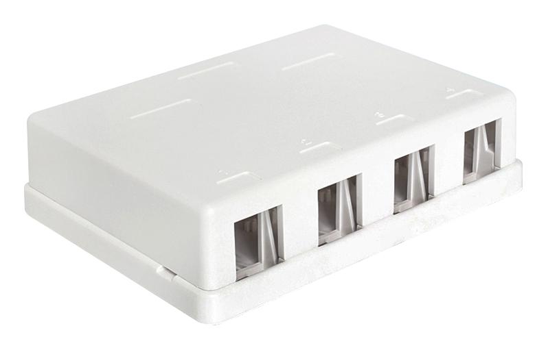 KH4 KEYSTONE HOUSING, 4PORT, ABS, WHT TUK