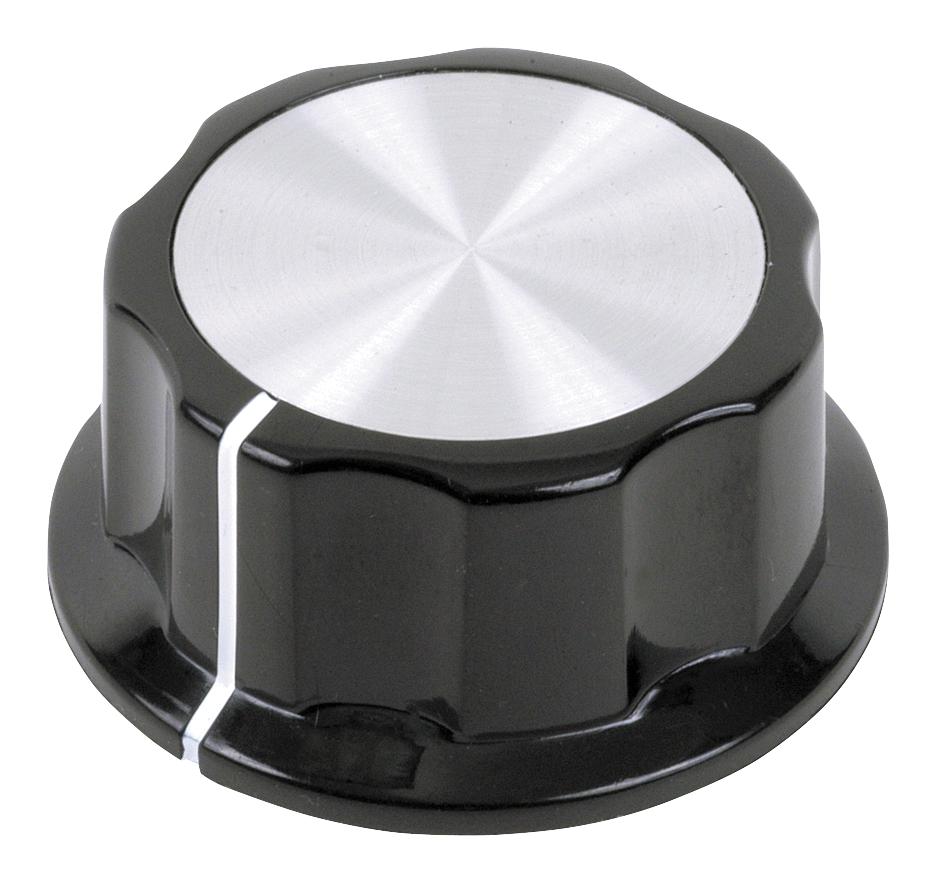 MC21051 ROUND KNURLED KNOB, 27MM, PLASTIC MULTICOMP