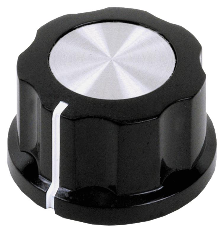 MC21055 ROUND KNURLED KNOB, 27MM, PLASTIC MULTICOMP