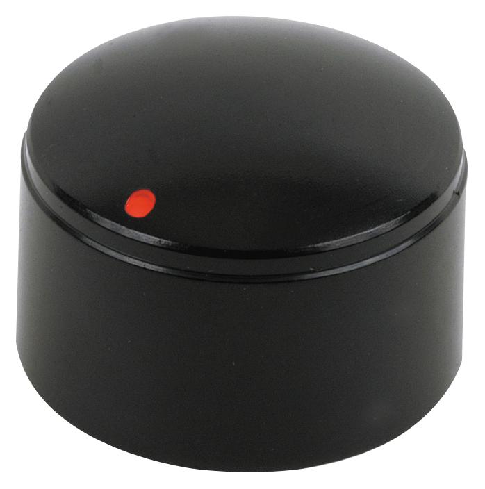 MC21056 ROUND KNOB W/ RED DOT, 20.5MM, ABS MULTICOMP