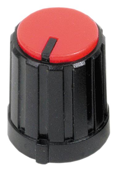 MC21063 ROUND KNURLED KNOB, 13MM, RED MULTICOMP
