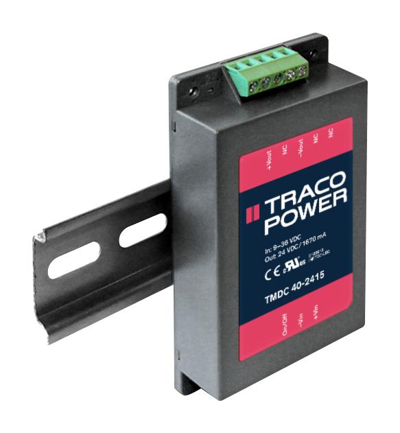 TMDC 40-2418 DC-DC CONVERTER, 48V, 0.835A, 40W TRACO POWER