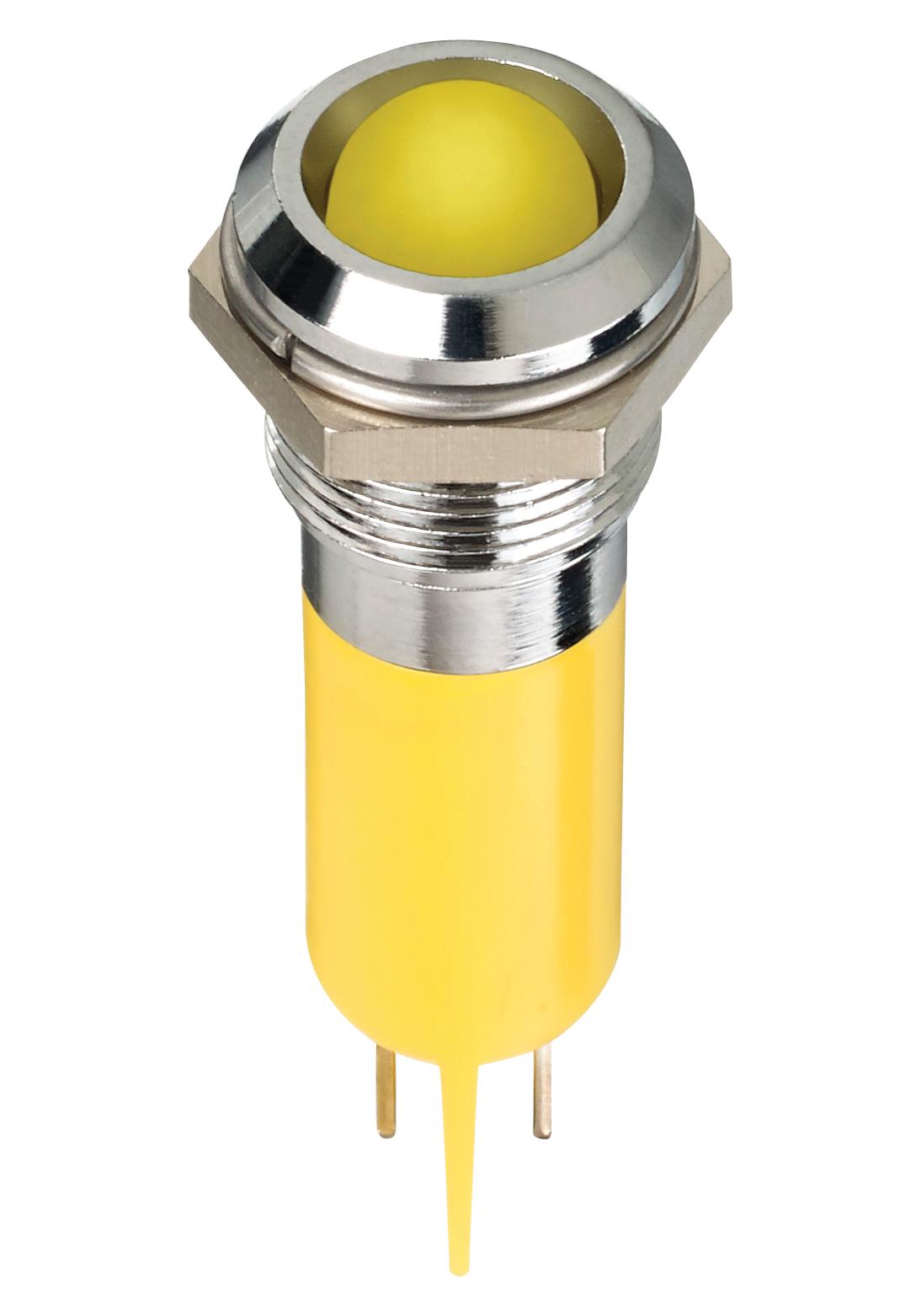 Q12P1CXXHY24E LED INDICATOR, PANEL, 12MM, YELLOW, 24V APEM