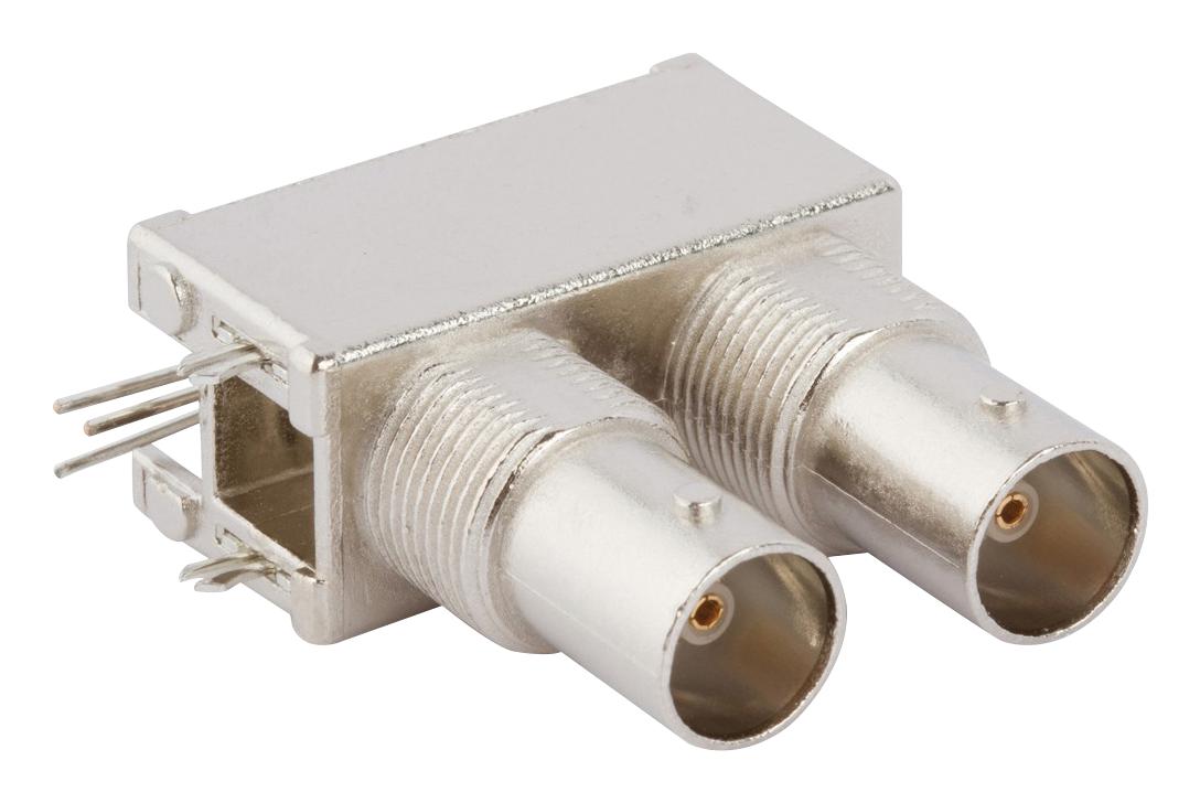 031-70508 RF COAX, BNC, R/A DUAL JACK, 75 OHM, PCB AMPHENOL RF