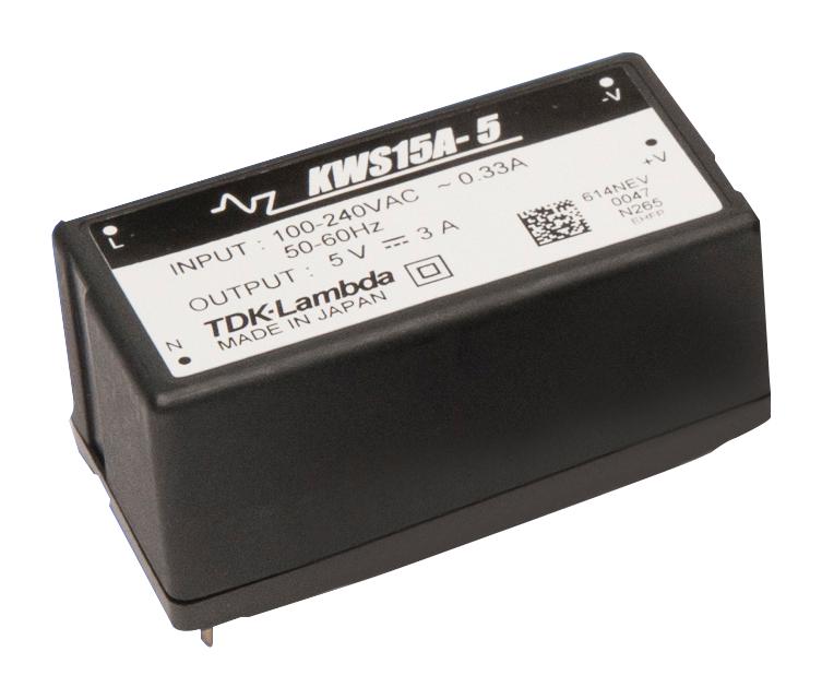KWS-15A-5 POWER SUPPLY, AC-DC, 5V, 3A TDK-LAMBDA
