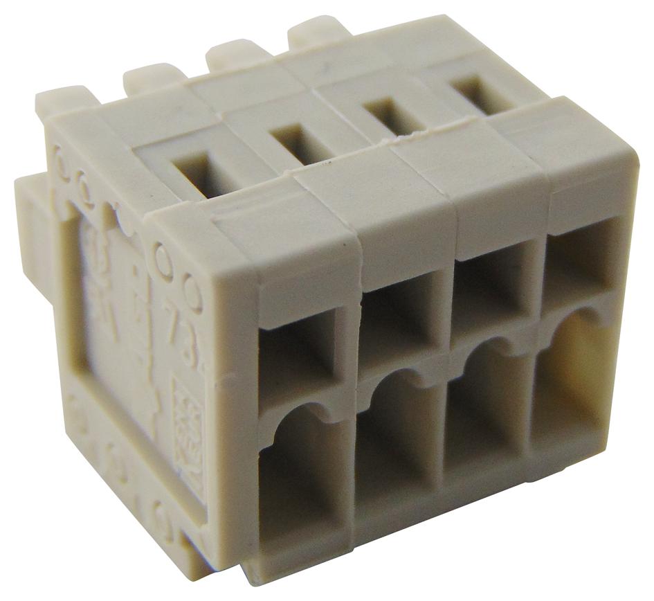 734-104 TERMINAL BLOCK, PLUGGABLE, 4POS, 14AWG WAGO