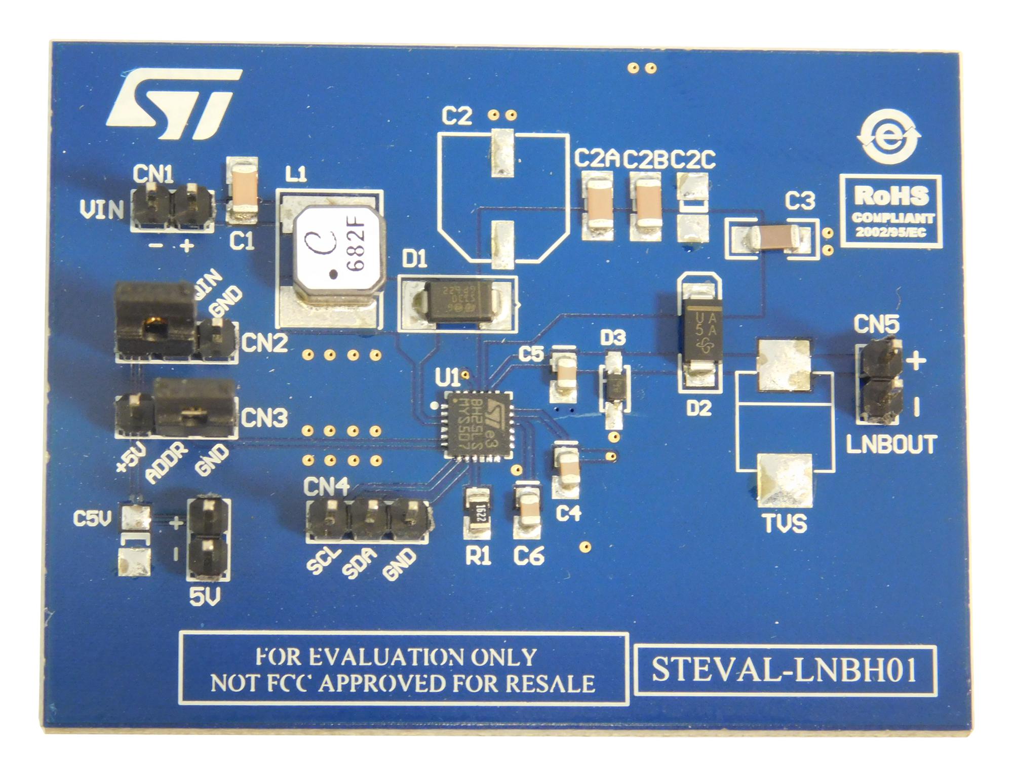 STEVAL-LNBH01 EVAL BOARD, LNB POWER SUPPLY STMICROELECTRONICS