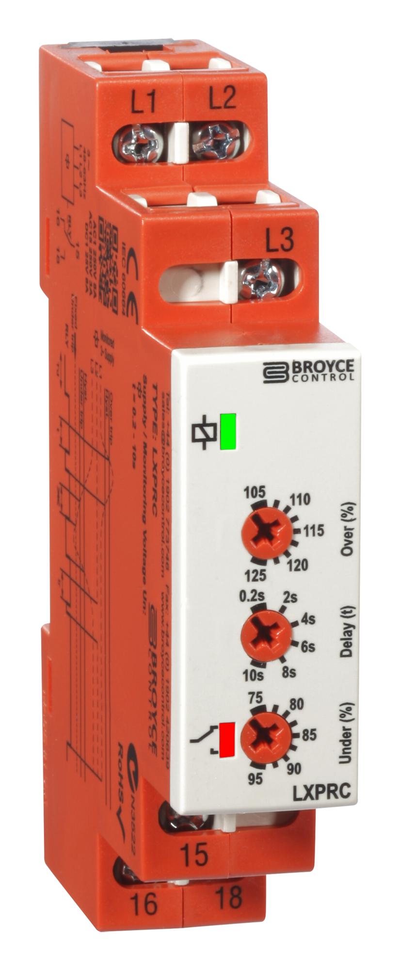 LXPRC 400V RELAY, VOLTAGE SENSE, SPDT, 8A, 400VAC BROYCE CONTROL