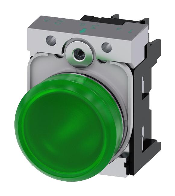 3SU1152-6AA40-1AA0 PILOT LIGHT, 22MM, GREEN, 24VAC/VDC SIEMENS
