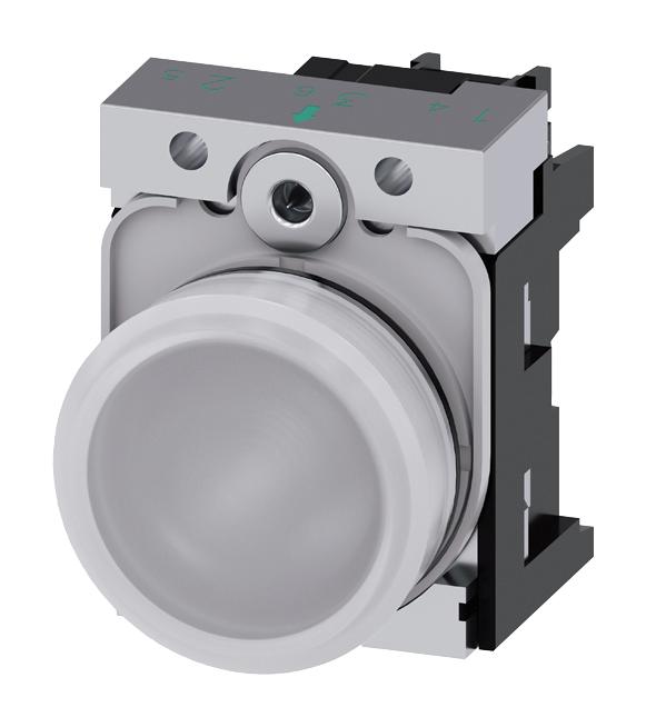 3SU1152-6AA60-1AA0 PILOT LIGHT, 22MM, WHITE, 24VAC/VDC SIEMENS