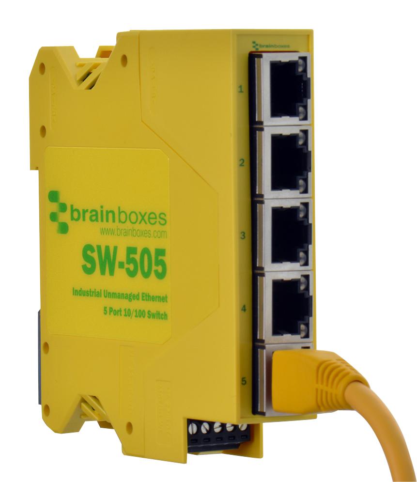 SW-505 ETHERNET SWITCH, 10/100MBPS, RJ45X5, DIN BRAINBOXES