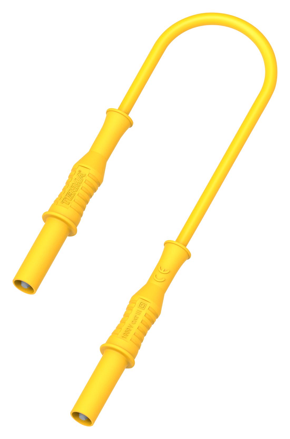 76-1406 4MM BANANA PLUG TO PLUG LEAD, YEL, 1.5M TENMA