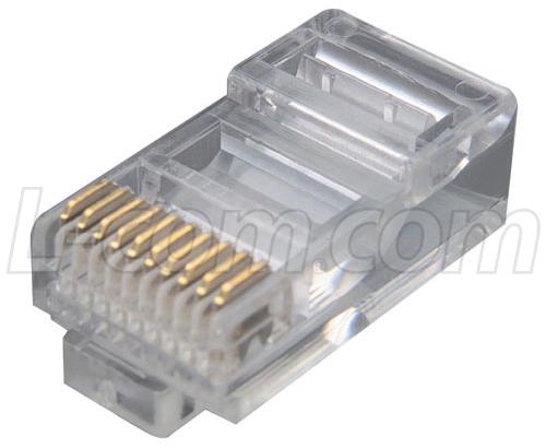 TDR10P10C CONN, RJ50, PLUG, 10P10C, CRIMP, PK100 L-COM